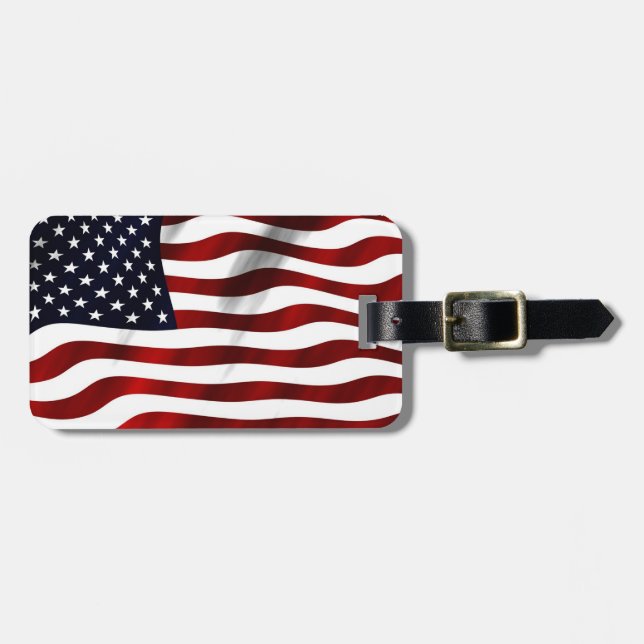 Amerikanische Flagge Gepäckanhänger (Vorderseite horizontal)