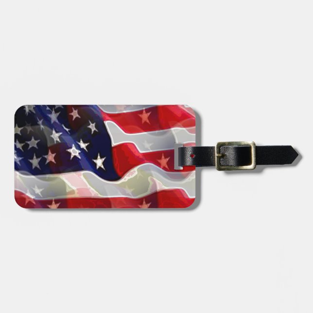 Amerikanische Flagge Gepäckanhänger (Vorderseite horizontal)