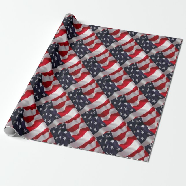 Amerikanische Flagge Geschenkpapier (Ungerollt)