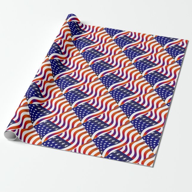 Amerikanische Flagge Geschenkpapier (Ungerollt)