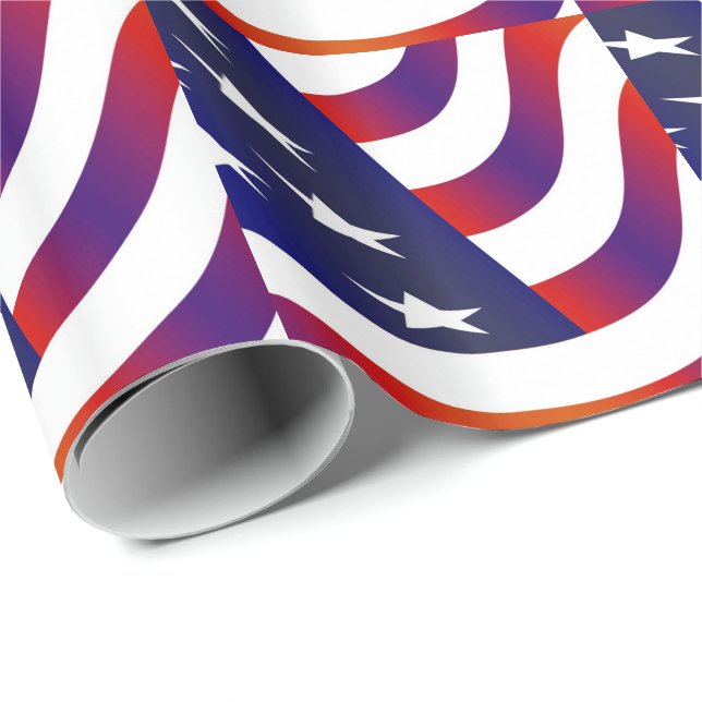 Amerikanische Flagge Geschenkpapier (Rolleneckpunkt)