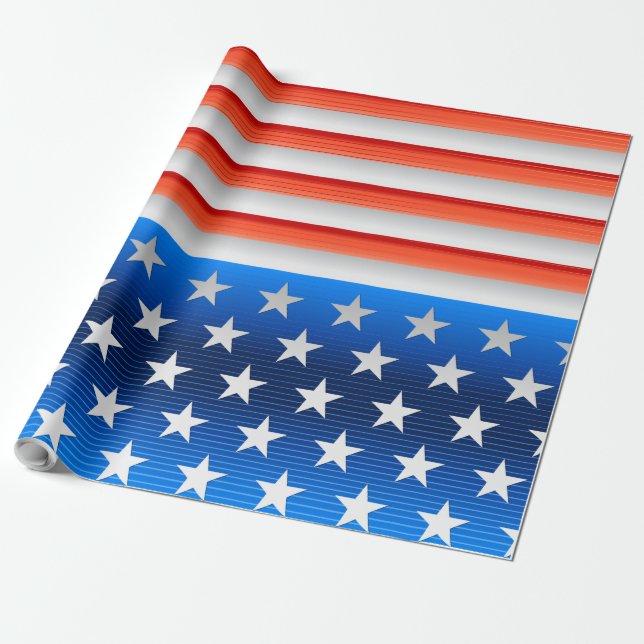 Amerikanische Flagge Geschenkpapier (Ungerollt)