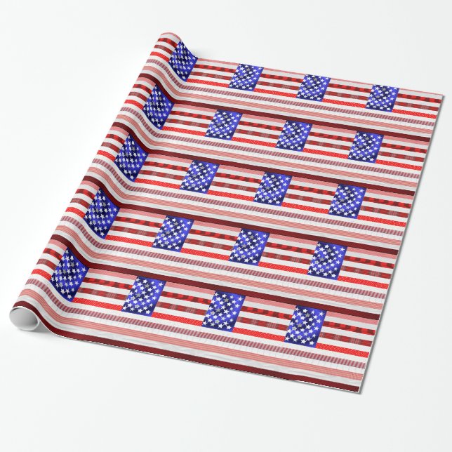 Amerikanische Flagge Geschenkpapier (Ungerollt)