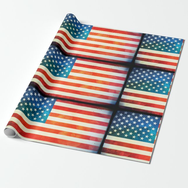 Amerikanische Flagge Geschenkpapier (Ungerollt)