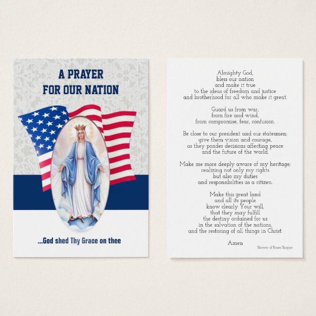 Amerikanische Flagge Gesegnete Jungfrau Mary Holca (Vorne & Hinten)