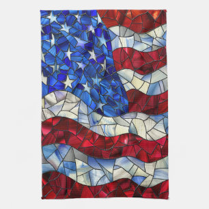 Amerikanische Flagge gesteinigtes Glas Küchentuch