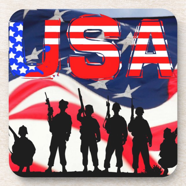 Amerikanische Flagge Getränkeuntersetzer (Vorderseite)