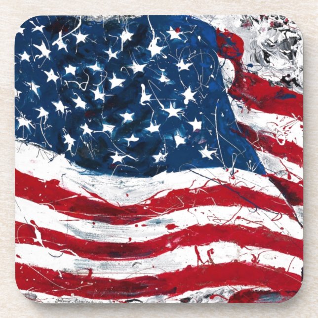Amerikanische Flagge Getränkeuntersetzer (Vorderseite)