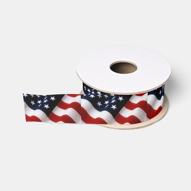 Amerikanische Flagge gewellt Ripsband (Spule)
