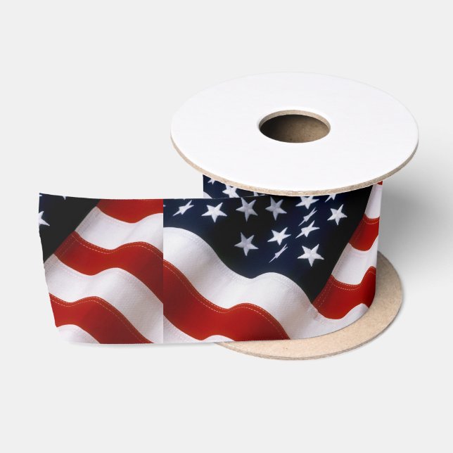 Amerikanische Flagge gewellt Satinband (Spule)
