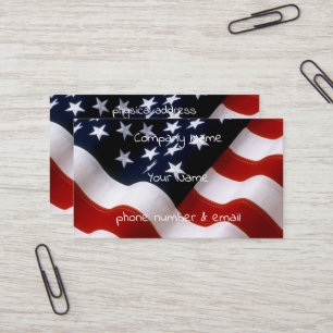 Amerikanische Flagge gewellt Visitenkarte