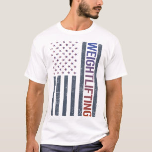 Amerikanische Flagge - Gewichtheben T-Shirt