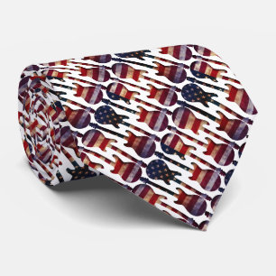 Amerikanische Flagge Gitarre Kunst Krawatte
