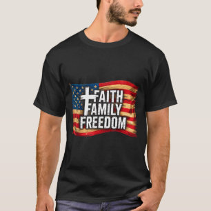 Amerikanische Flagge Glaube Familie Dom Christlich T-Shirt