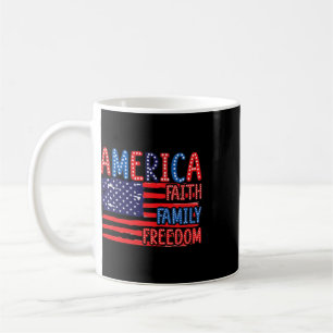 Amerikanische Flagge Glaube Familie Freiheit 4. Ju Kaffeetasse