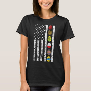Amerikanische Flagge glückliche Ostereier Jagd Pat T-Shirt