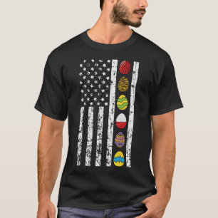 Amerikanische Flagge glückliche Ostereier Jagd Pat T-Shirt