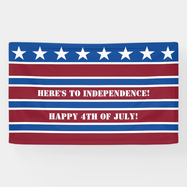 Amerikanische Flagge Glückwunsch 4. Juli Unabhängi Banner (Horizontal)
