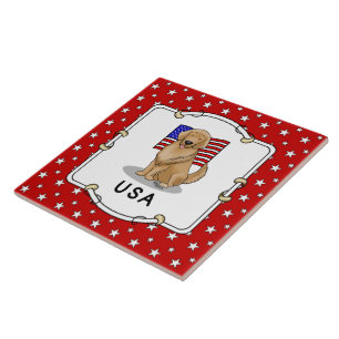 Amerikanische Flagge Golden Retriever Dog Patrioti Fliese