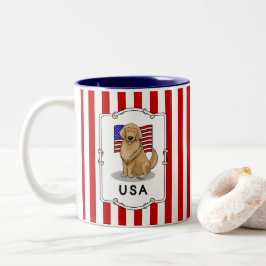 Amerikanische Flagge Golden Retriever Dog Patrioti Zweifarbige Tasse