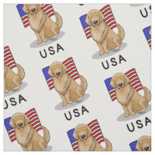 Amerikanische Flagge Golden Retriever Dog Stoff