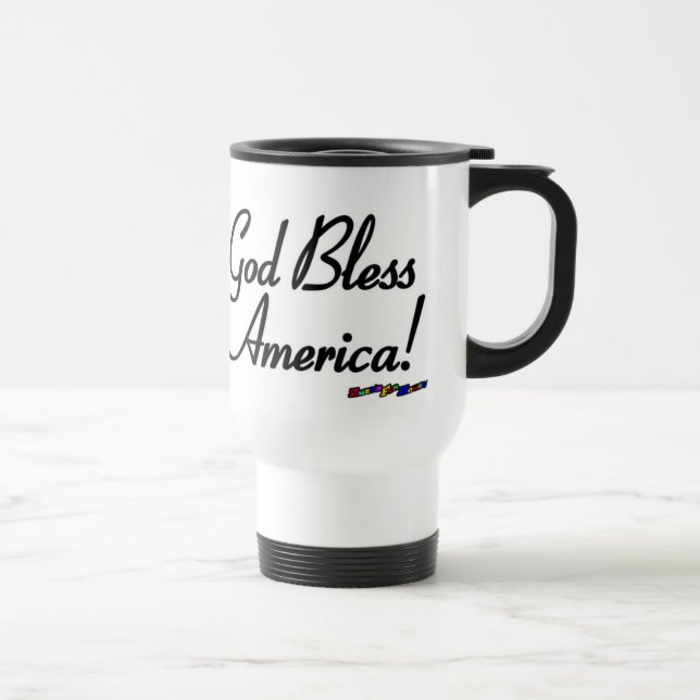 Amerikanische Flagge - Gott segne Amerika! -abgewe Reisebecher (Rechts)