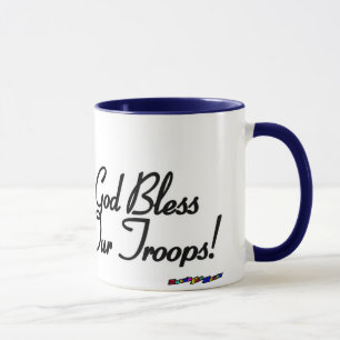 Amerikanische Flagge - Gott segne unsere Truppen! Tasse