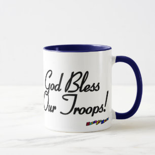 Amerikanische Flagge - Gott segnen unsere Truppen! Tasse