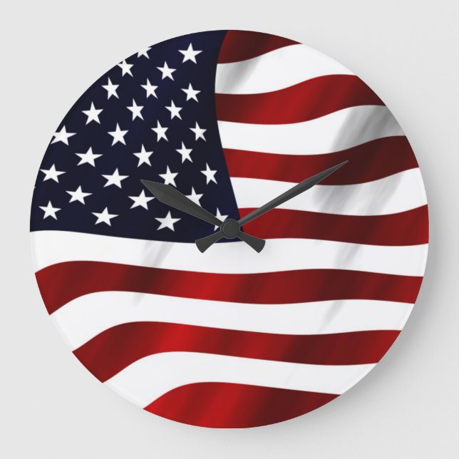 Amerikanische Flagge Große Wanduhr (Vorderseite)