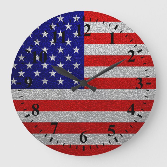 Amerikanische Flagge Große Wanduhr (Vorderseite)