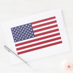 Amerikanische Flagge Großes Rechteck Rechteckiger Aufkleber