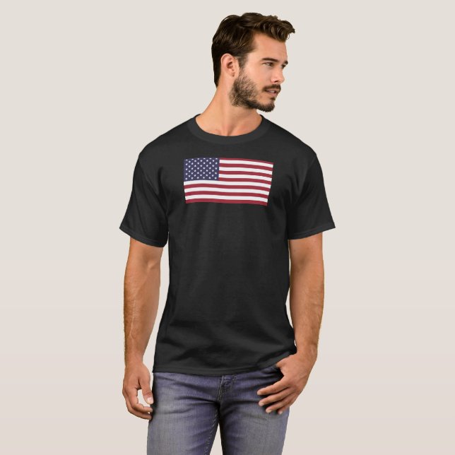 Amerikanische Flagge Großformat USA T-Shirt (Vorne ganz)