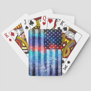 Amerikanische Flagge Grunge Art #6 Spielkarten