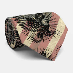 Amerikanische Flagge Grunge Weißkopfseeadler Patri Krawatte