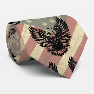 Amerikanische Flagge Grunge Weißkopfseeadler Patri Krawatte