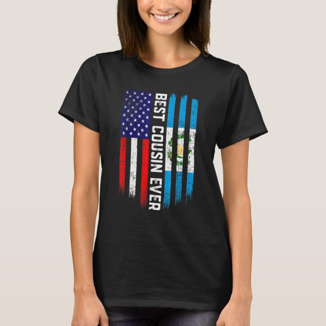 Amerikanische Flagge & Guatemala Flagge Bester Cou T-Shirt (Vorderseite)