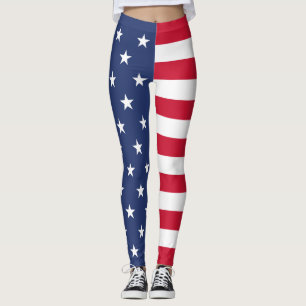 Amerikanische Flagge, halb und halb, Sterne und St Leggings
