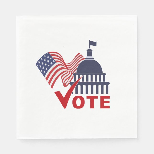 Amerikanische Flagge, Hauptstadt Karo Serviette (Vorderseite)