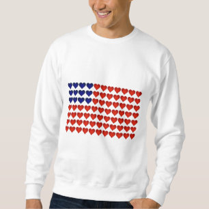Amerikanische Flagge hergestellt von den Herzen Sweatshirt
