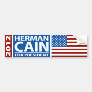 Amerikanische Flagge Herman Kain für Präsidenten Autoaufkleber