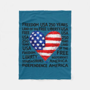 Amerikanische Flagge Herz 4. Juli Kunstwerk Fleecedecke