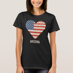 Amerikanische Flagge Herz Arizona 4. Juli Patrioti T-Shirt
