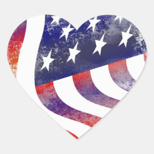 Amerikanische Flagge Herz-Aufkleber