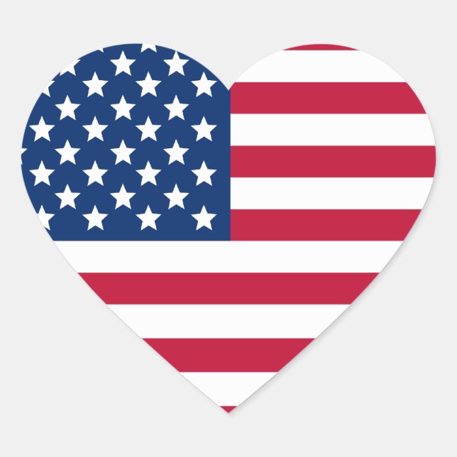 Amerikanische Flagge Herz-Aufkleber (Vorderseite)