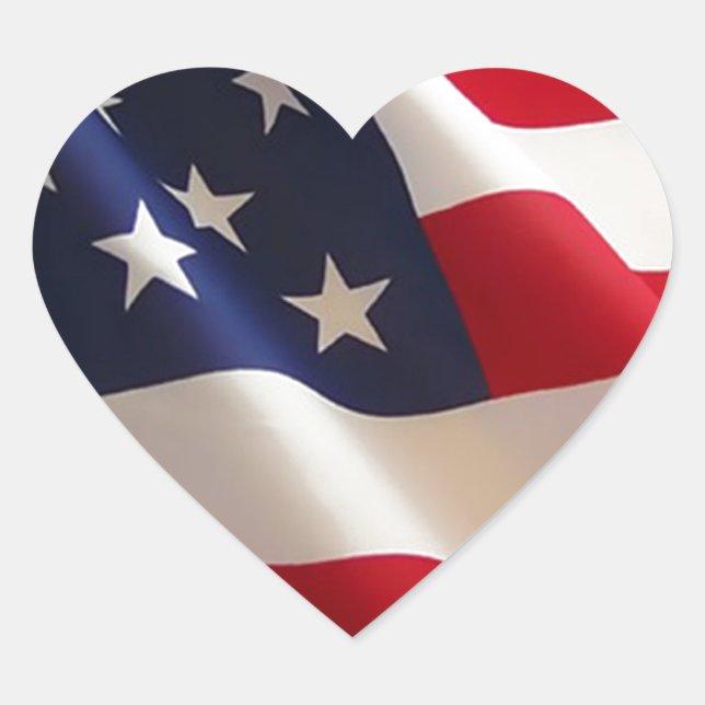 Amerikanische Flagge Herz-Aufkleber (Vorderseite)