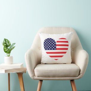 Amerikanische Flagge Herz Kissen
