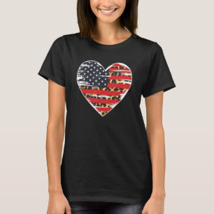 Amerikanische Flagge Herz Leopard USA Patriotic 4. T-Shirt