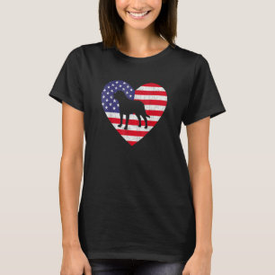 Amerikanische Flagge Herz Rottweiler Hund 4. Juli  T-Shirt