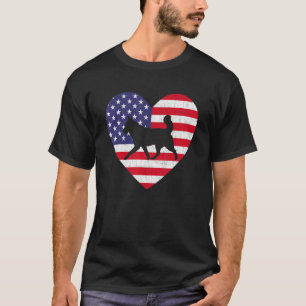 Amerikanische Flagge Herz sibirischen Husky Hund 4 T-Shirt