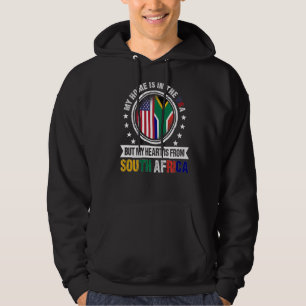 Amerikanische Flagge Herz Südafrikas Hoodie